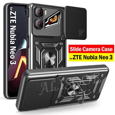 Чехол для ZTE Nubia Neo 3 Чехол Слайд Кольцо для защиты объектива камеры Подставка Ударопрочная крышка для телефона для ZTE Nubia Neo3 Capa