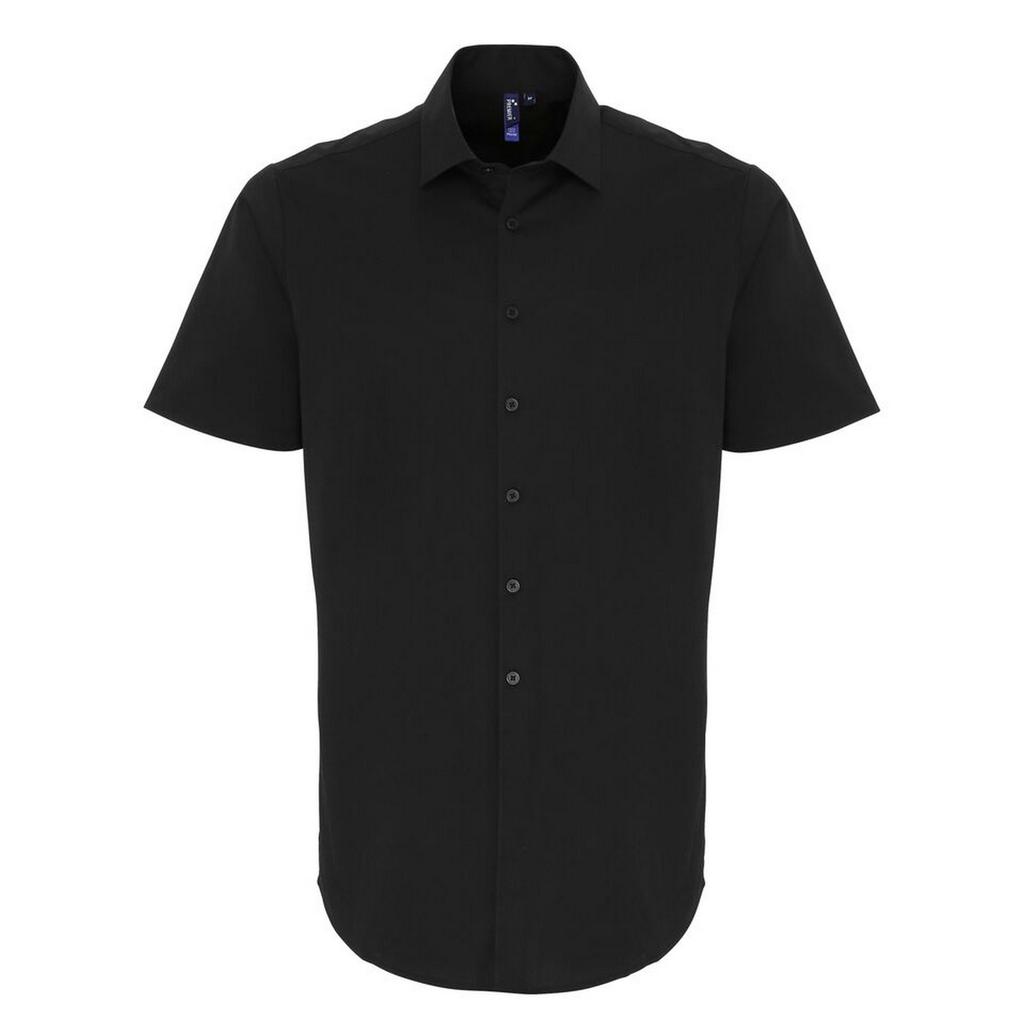 Premier Mens Stretch Fit Poplin Short Sleeve Shirt