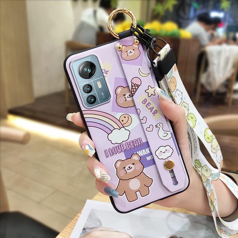Protective Kickstand Phone Case For Blackview A85 Waterproof Ring Cartoon Lanyard Soft Case Dirt-resistant Shockproof