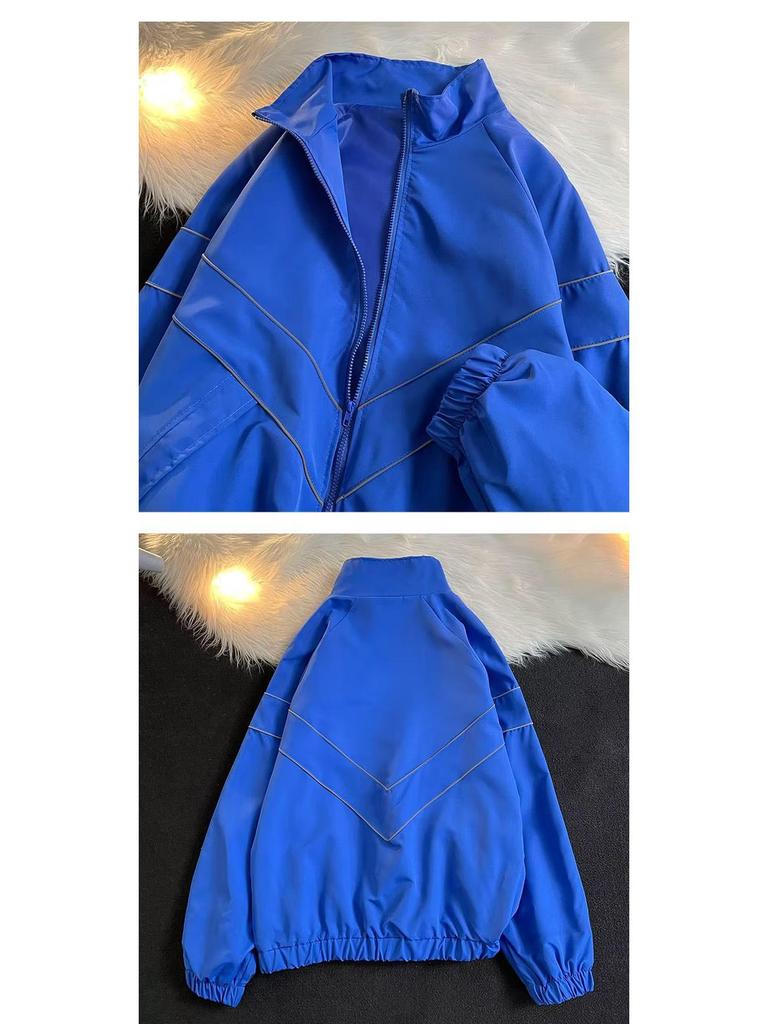 2023 Унисекс Светоотражающая однотонная ветровка куртка - функциональная и модная