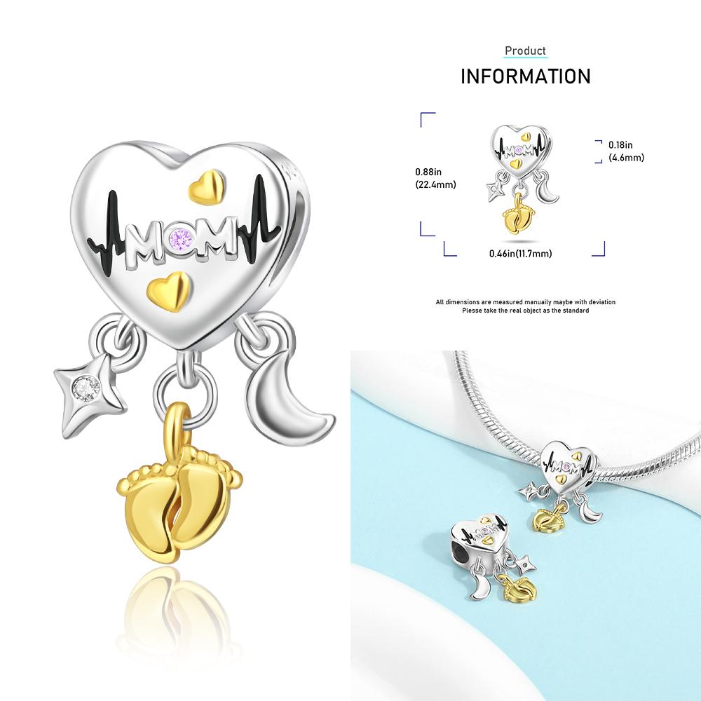 Медный Шарм-Подвеска в Форме Сердца Любовь Дом Матери Семья Подходит для Браслета Ювелирные Изделия Ручной Работы DIY Подарки