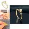 Уникальное регулируемое D-кольцо для женщин, изготовленное из латуни с блестящими стразами