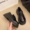 British Style Small Leather Shoes Women's Spring and Autumn 2025 New Heightened Platform Lace-up Jk Versatile Retro Mary Jane Shoes
