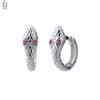 Серьги-кольца из серебра 925 пробы Модные серьги-кольца Золотые серьги с подвеской из кристалла цвета розовой розы Высококачественные женские украшения Подарки