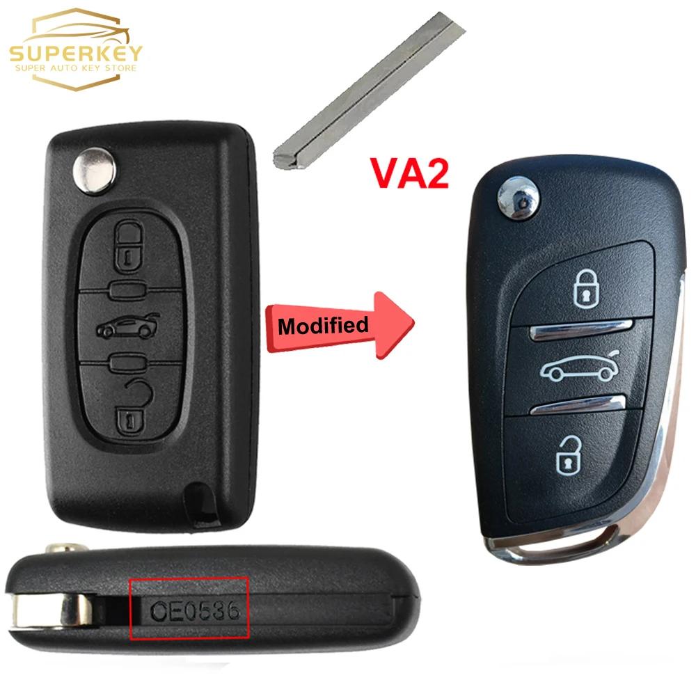 ADT2 SUPERKEY Модифицированный корпус выкидного ключа для автомобиля Для Citroen C2 C3 C4 C5 Berlingo Для Peugeot 207 307 308 407 607 HU83 VA2