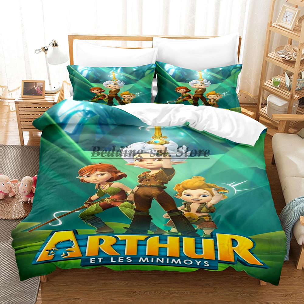 Arthur Et Les Minimoys Комплект постельного белья Односпальный Полуторный Двуспальный Queen King Размер Комплект постельного белья Взрослый Детская Спальня Комплекты Пододеяльников 2023 Простыня