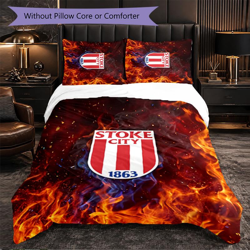 Southampton Football 3 Piece Bedding Set Soft Duvet Cover Set with Pillowcases Printed Bedroom Decor Set for Home