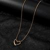 Hollow Love Heart Pendant Necklace Gold Sweater Chains Fashion Clavicle Chain  Women