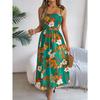 Весенне-летняя юбка-сарафан с цветочным принтом и поясом на завязках, праздничная пляжная длинная юбка, модная женская длинная юбка