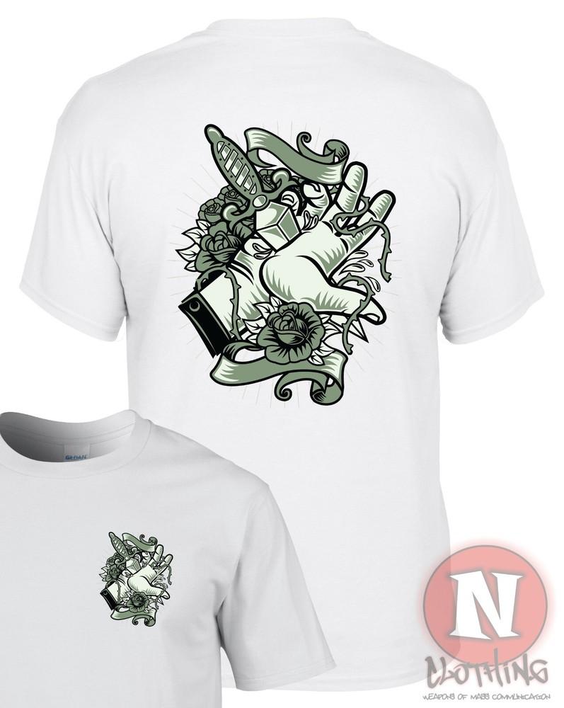 Fresco Gráfico Camiseta Rosa Eespina Sacrifice Estilo Graffiti