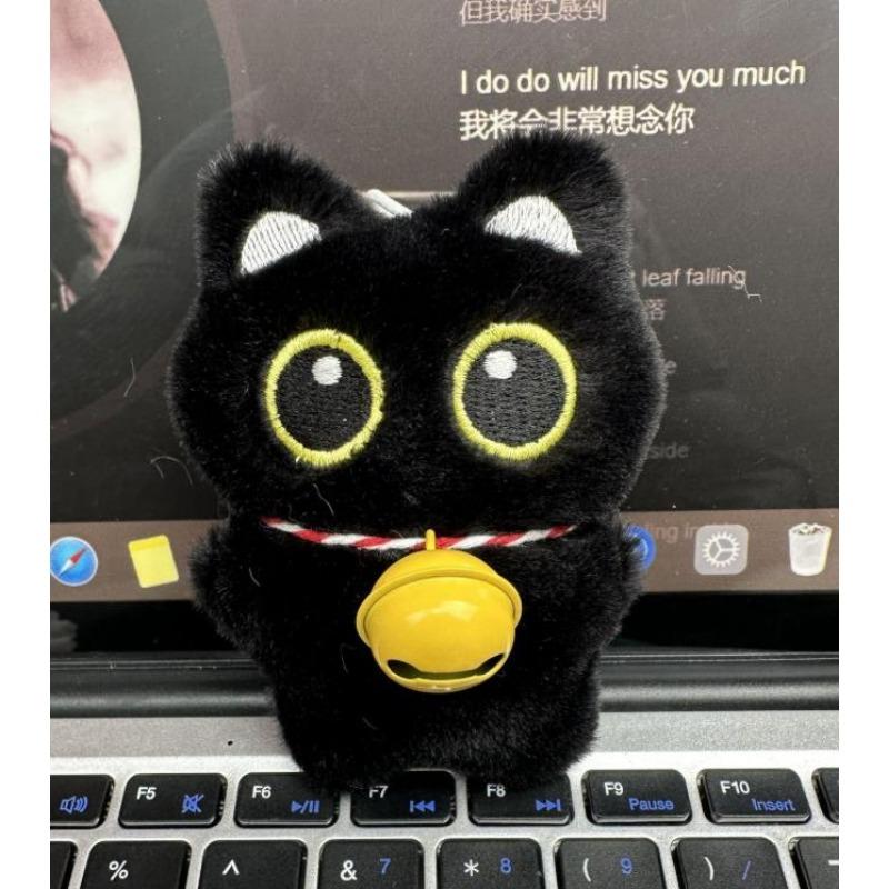 Маленькая черная кошка Сумка Подвеска Мультяшный Милый Животный Плюшевая Кукла Студенческий Рюкзак Модная Подвеска Брелок для ключей автомобиля Подарок-сюрприз на день рождения