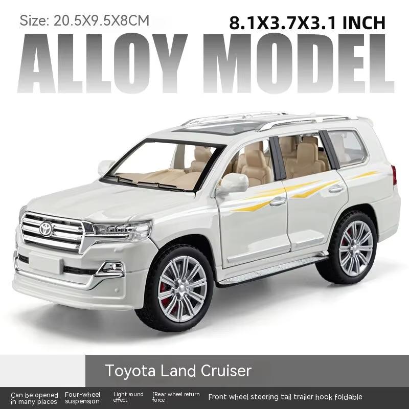 Новый 1:24 имитация литой модели автомобиля Land Cruiser внедорожник со звуком, светом и музыкой модель инерционные украшения коллекция подарок для мальчика