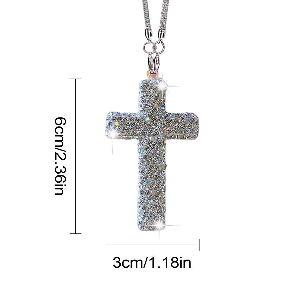 Car Pendant Bling Car Rear View Mirror Hangable Pendant Christian Religious Ornament Accessories For Auto Interior Home Living