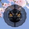 Dark Night Owl Metal Wind Spinner 3D Hanging Garden Decor No Electricity Needed Outdoor Yard Patio Decoration with Soothing Sound