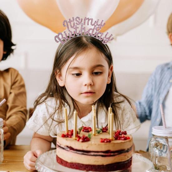 2 шт./компл., женская корона с днем ​​рождения, повязка на голову со стразами, набор, диадема на день рождения, для вечеринок для девочек