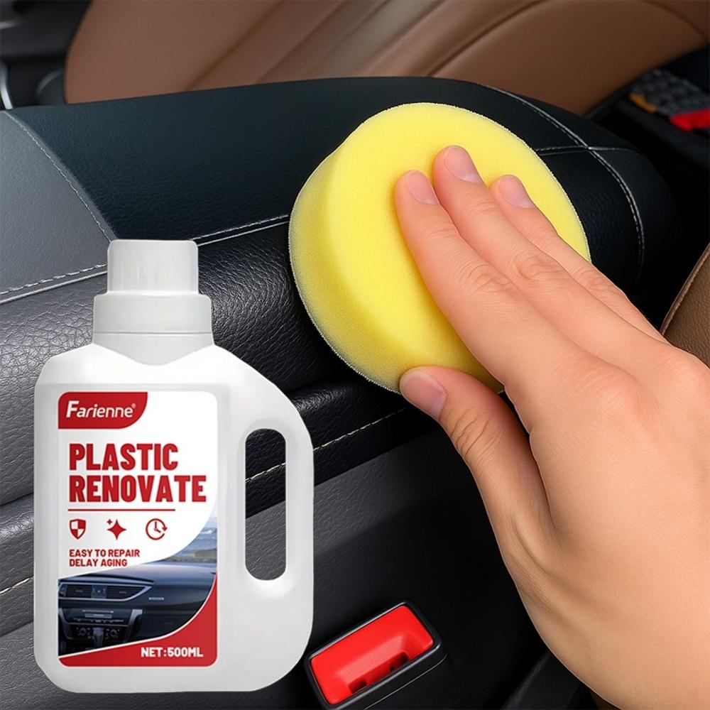 500 мл Паста для полировки пластика автомобиля - Полироль для нескольких поверхностей для кожи, пластика, винила, ткани - Быстросохнущая, без остатка, для автомобиля