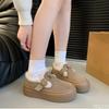 Women's New Autumn Winter Versatile Thick Soled High Rise Snow Cotton Shoes Simple Comfortable Daily Casual Warm Shoes