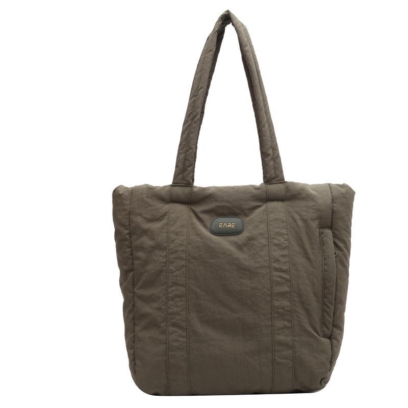 IELGY Soft Waxy Cloth Bag, Student Shoulder Bag for Class, Large-capacity Commuter Handbag, Nylon Cloth Tote Bag.