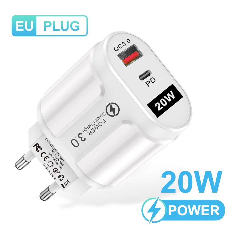 PD33W GaN Многопортовое Быстрое Зарядное Устройство QC3.0 - 9В/12В Европейский Стандарт