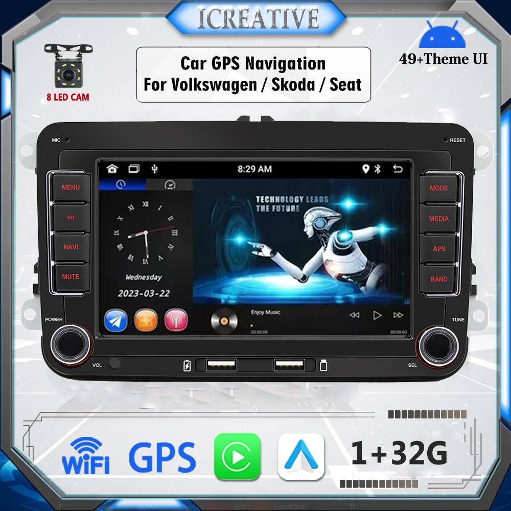 7-дюймовый/9-дюймовый автомобильный радиоприемник Android Muiltmedia для Volkswagen Golf 5 6 Polo Passat B6 B7 CC Jetta VW Skoda 2Din AutoAudio Stereo Carplay