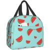 Cute Watermelon Lunch Bag Travel Work Picnic Bento Box Cooler Reusable Canvas Tote Boxes for Women Kids Insulated Lunch Bags