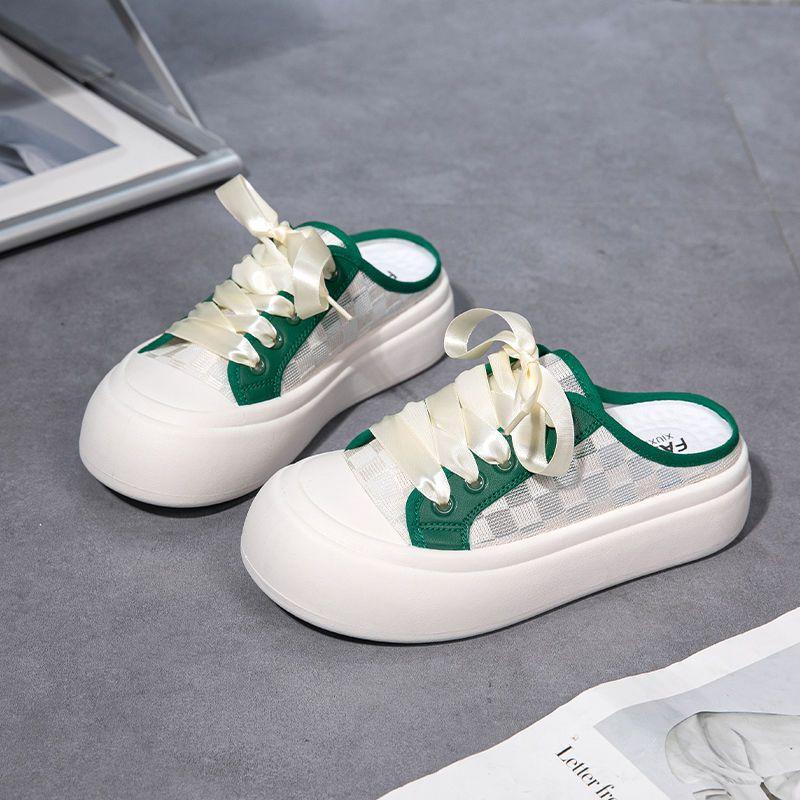 Модная Высокая Платформа Холщовые Слайды Круглый Носок Женские Мюли Тапочки и Женские Сандалии Уличная Обувь Дизайнерская Роскошная Удобная Элегантная Обувь