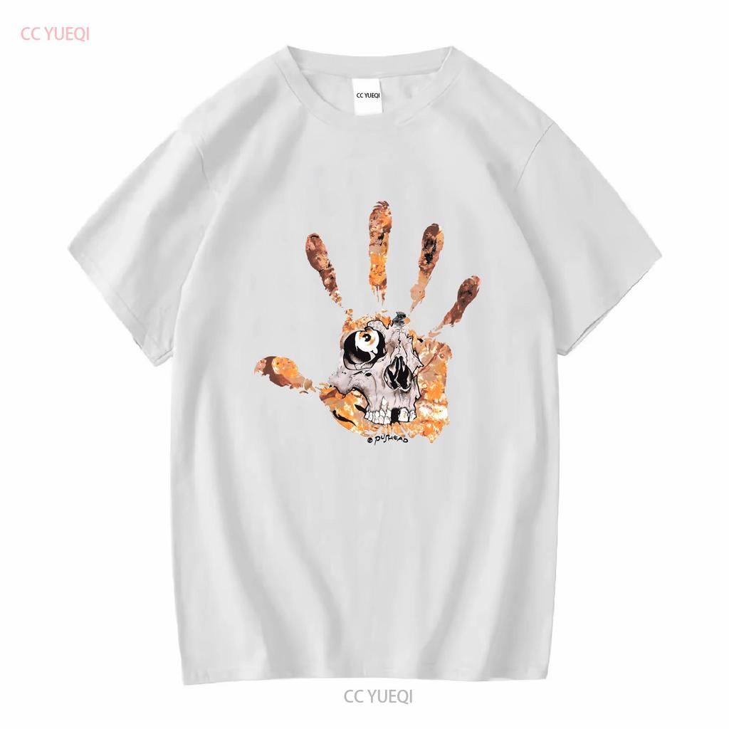Винтажная футболка Y2K с отпечатком руки черепа Pushead S Скейт Панк Misfits Zorlac Металл винтажная Вареная Мягкая мужская Повседневная уличная одежда
