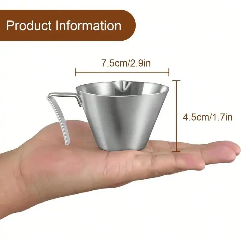 1pc Food Stainless Steel Coffee Measuring Cup,Espresso Cup Extraction Cup with Graduated,Espresso Accessories Cafe Accessories