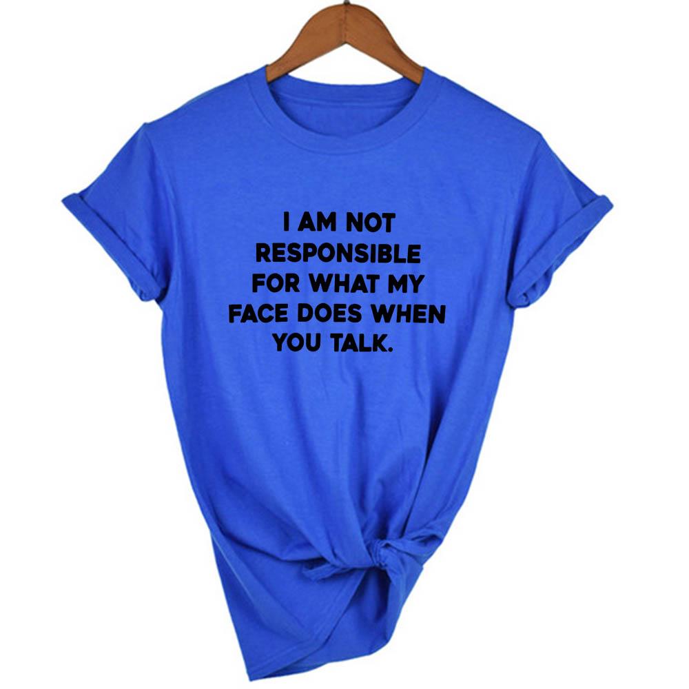 I Am Not Responsible For What My Face Does When You Talk Women Shirts Aesthetic Pink