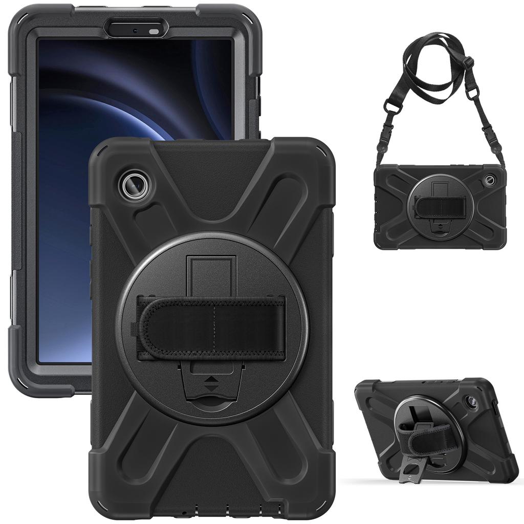 Suitable for Samsung Tab A9 SM-X110/X115 tablet protective case with 360-degree rotating stand and triple protection against drops