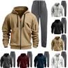 Men's Solid Color Tracksuit 2-piece Comfortable Hoodie Jogger Sweatpants Yoga Workout Tracksuit Set