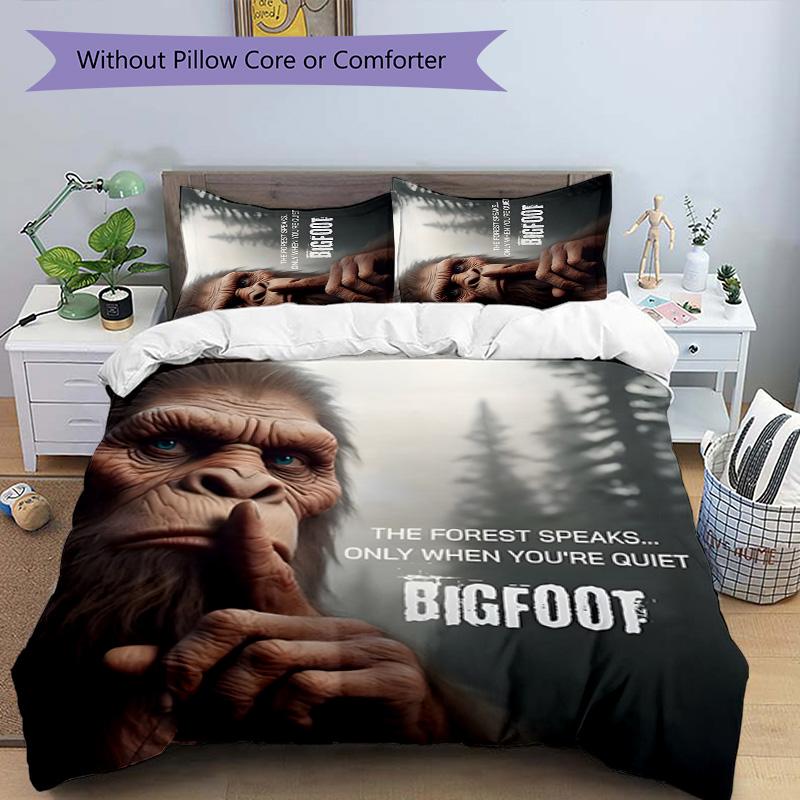 Bigfoot 3pcs Bedding Set Duvet Cover Closure Includes 1 Duvet Cover & 2 Pillowcases for All Seasons Bedroom Home Dorm Decor