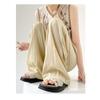 Весна Осень Женские Свободные Широкие Брюки Новые Тонкие Эластичные Высокая Талия Повседневные Драпированные Повседневные Длинные Брюки Однотонные Модные Элегантные Простые Брюки 2396