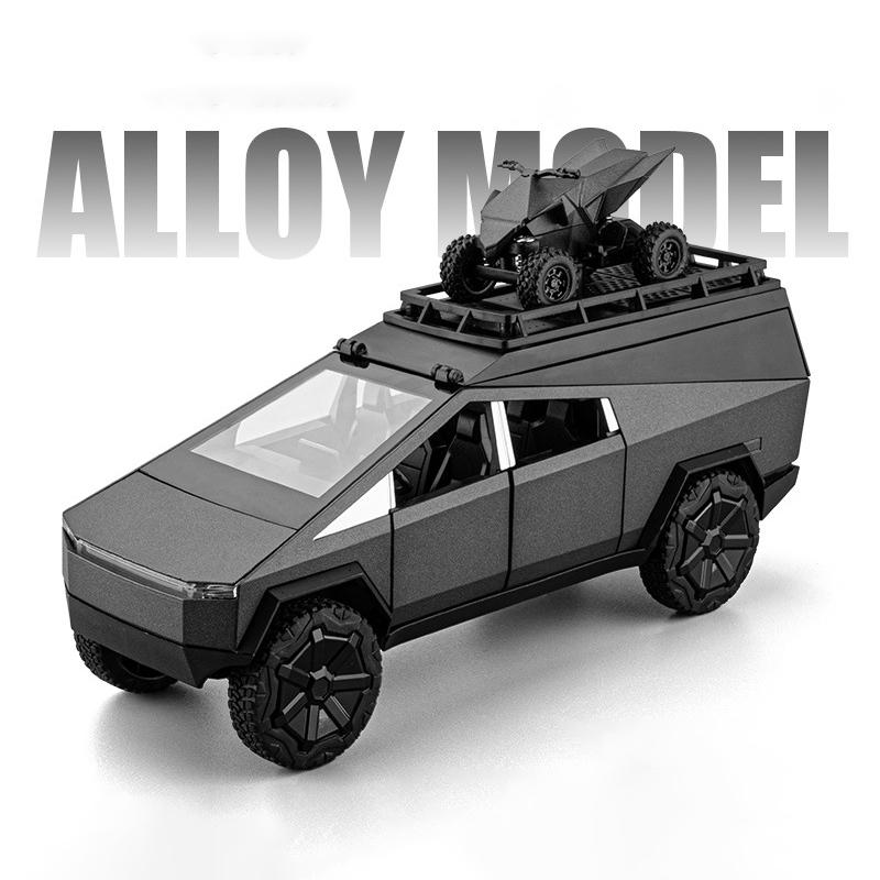 1/32 Tesla Cyber Грузовик Пикап Сплав Кемпинг RV Модель Автомобиля Литье под Давлением Металлическая Игрушка Фургон Автодом Туристический Автомобиль Модель Звук Свет Подарки для Детей
