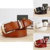 Wide Cowhide Leather Belt With Metal Buckle For Trendy Womens Street Fashion