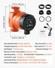 VEVOR LPS25-4BP/130 High Efficiency Circulator Pump, 42 LPM, 4 m Max Lift Cast Iron Hot Water Recirculating Circulation Pump, Threaded Connection