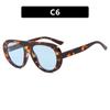 Vintage Oval Sunglasses Women Trendy Punk Frame Shades Fashion Luxury Brand Leopard Trend Design Round Eyewear UV400