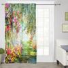 Painting Of Colorful Flowers Window Curtains For Living Room Bedroom Luxury Modern Kitchen Curtains Fabric Drapes