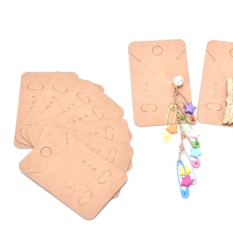 100Pcs Earrings Necklace Holder Display Card Jewelry Display Kraft Card Tag