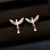 Zinc Alloy Needle Fashion Zircon Bird Earrings Light Luxury Design Drop Earring Commuting High End Zircon Wholesale for Women