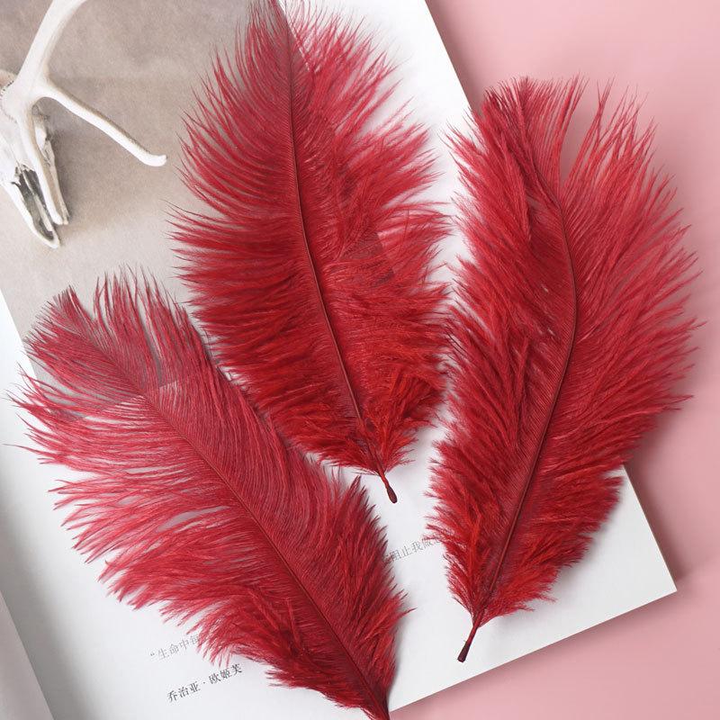 Colored Camel Bird Fur 15 -20cm Wedding Ornament Net Red Wall Decorative Feather Wall Hand Blooming Flowers Diy Dream Network Material