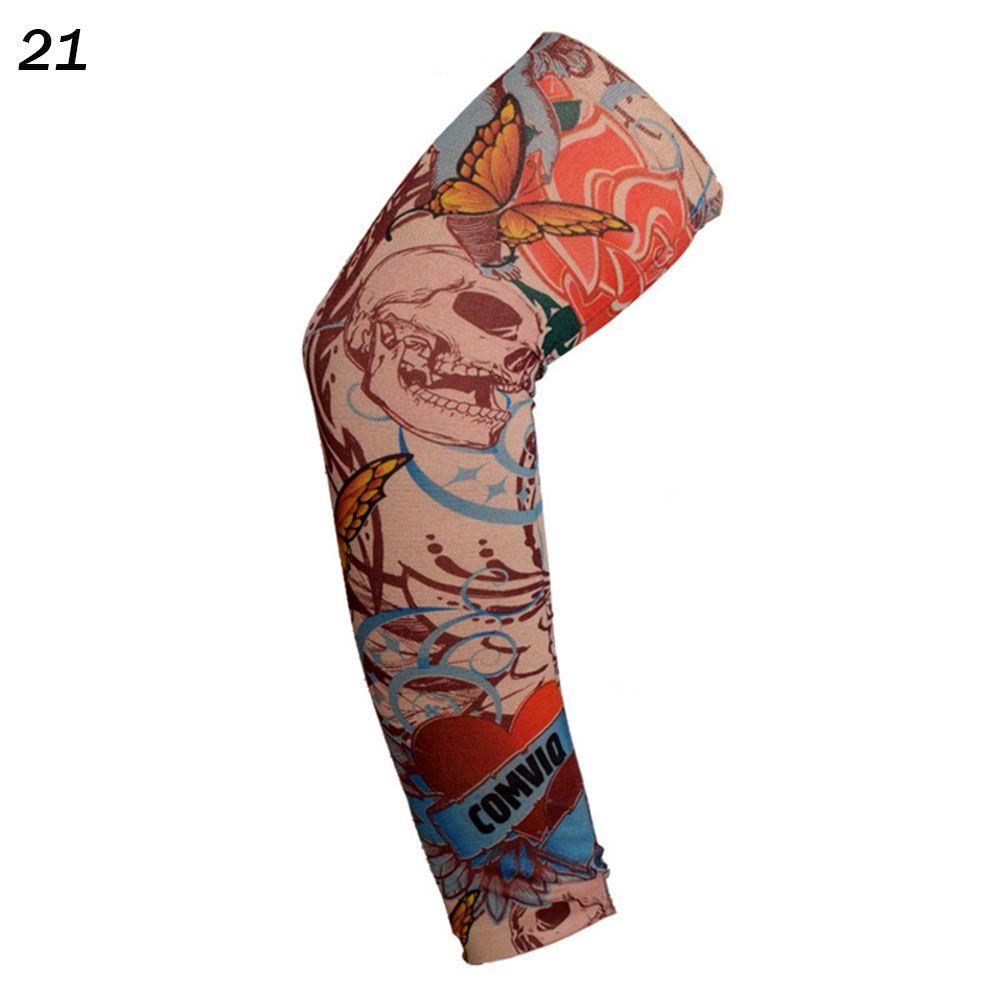 Sport Basketball Summer Cooling Flower Arm Sleeves Sun Protection Tattoo Arm Sleeves Arm Cover