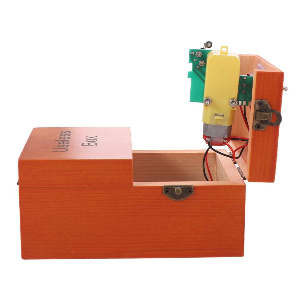 Desk Decoration Electronic Useless Box Wood Color Wooden Useless Box Adults and Children