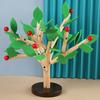Wooden Building Block Tree Toy Fine Motor Skills Hand Eye Coordination Training Toddlers Educational Yellow Green Leaves Tree Assembly Toy with Base