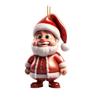 Santa Claus Ornament 2D Acrylic Cartoon Santa Claus Christmas Hanging Decoration for Christmas Tree Doors Windows Walls Decor