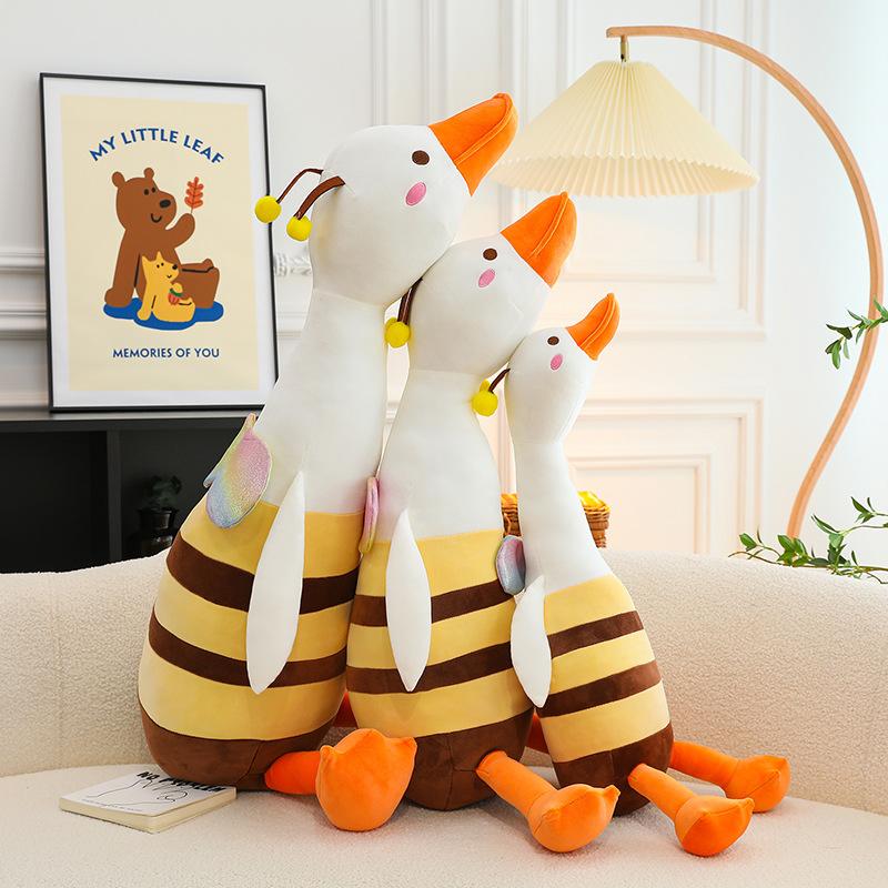 New creative big white goose throw pillow cloth doll doll sleeping legs doll bed pillow duck plush toy