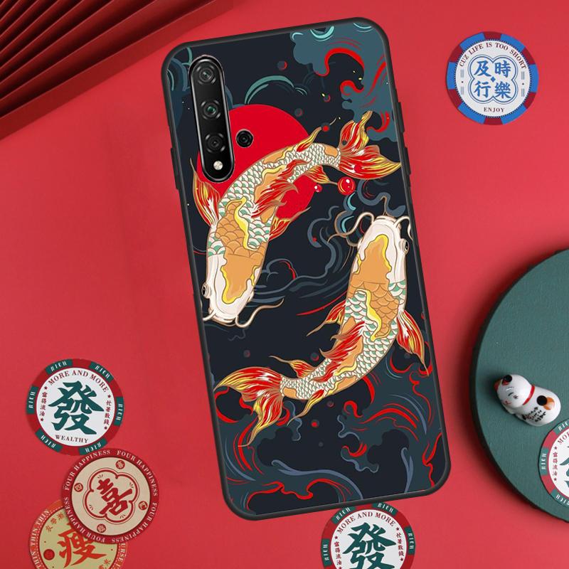 Китайские рыбы кои для Huawei Nova Y60 Y70 Y90 Y72 Y73 Y61 Y91 7i 8i 11i 12i 12s 9 10 SE P20 P30 P40 Lite Чехол