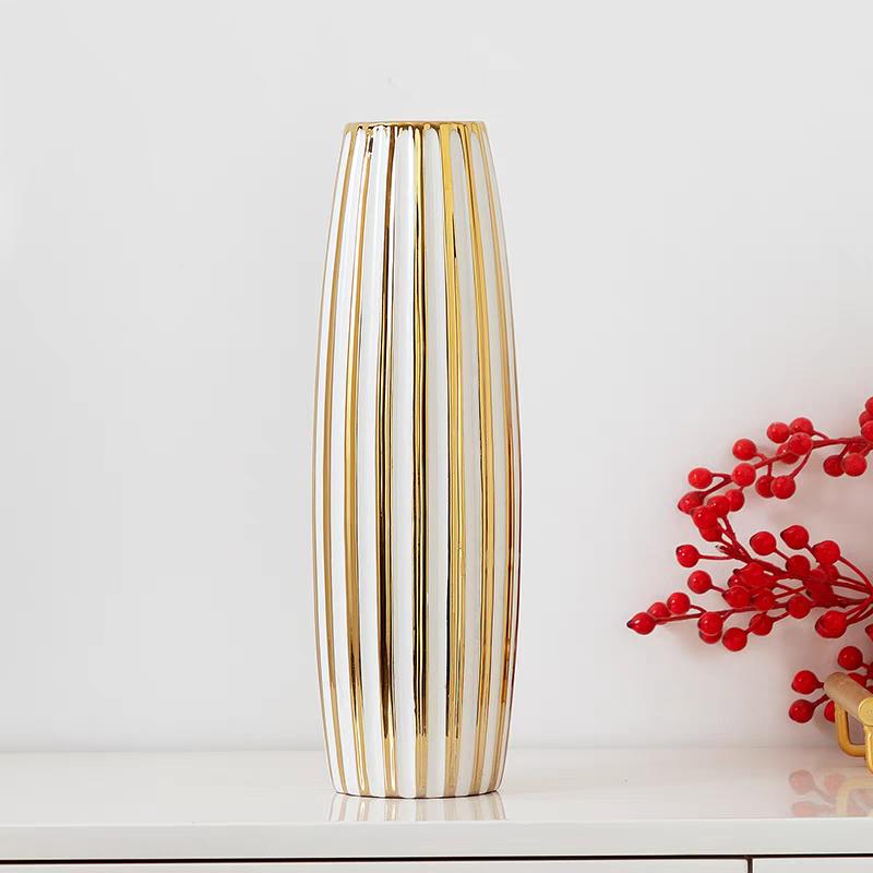 Ваза Керамическая ваза Европейская классическая ваза Домашняя гостиница Цветочная композиция Модный орнамент Ваза