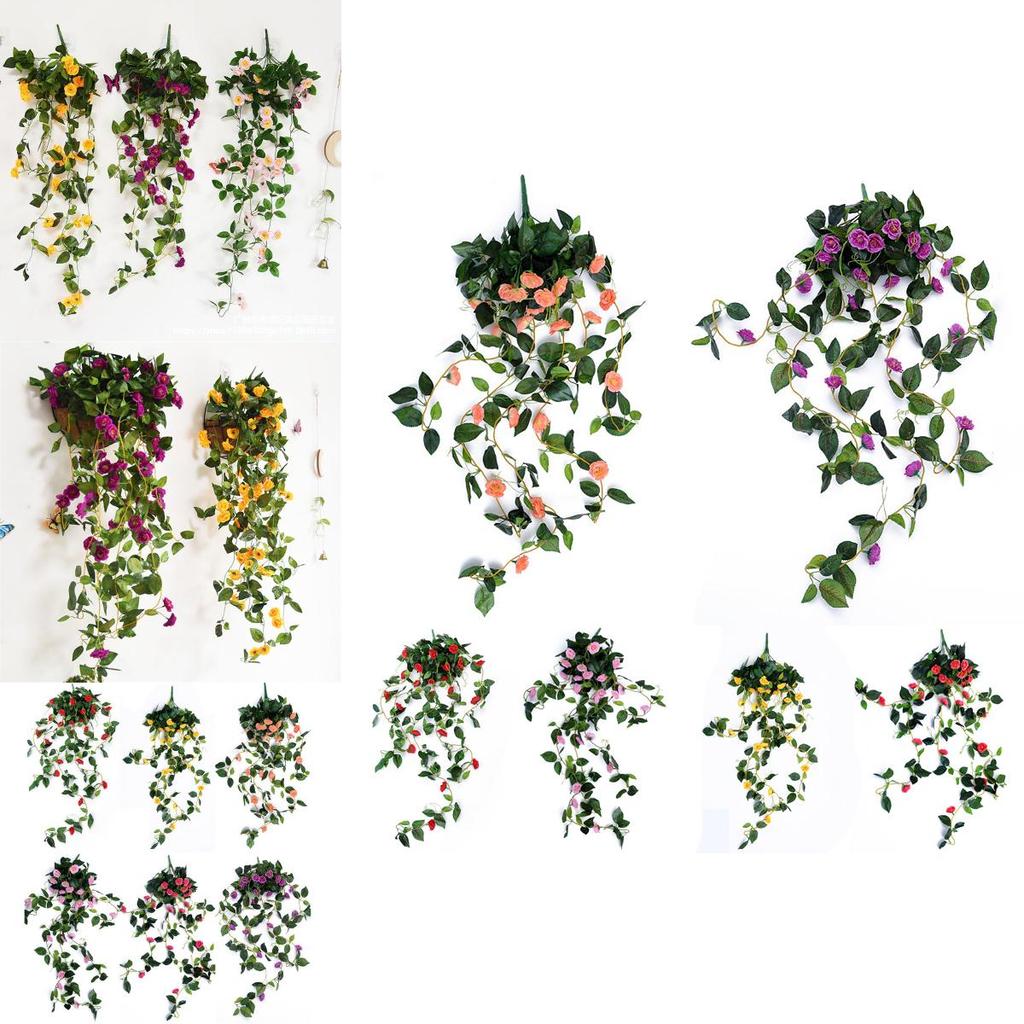 100cm Artificial Flowers Silk Rose Fake Garland Vine Ivy Plant Leaves For Elegant Home Decor