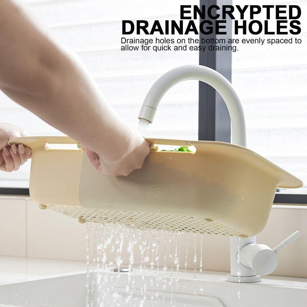 Регулируемая раковина для мытья овощей без BPA, подставка-сушилка для раковины, корзина для мытья, корзина для слива, мытье фруктов